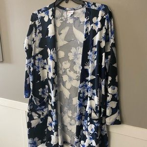 LuLaRoe XL Caroline blues with birds